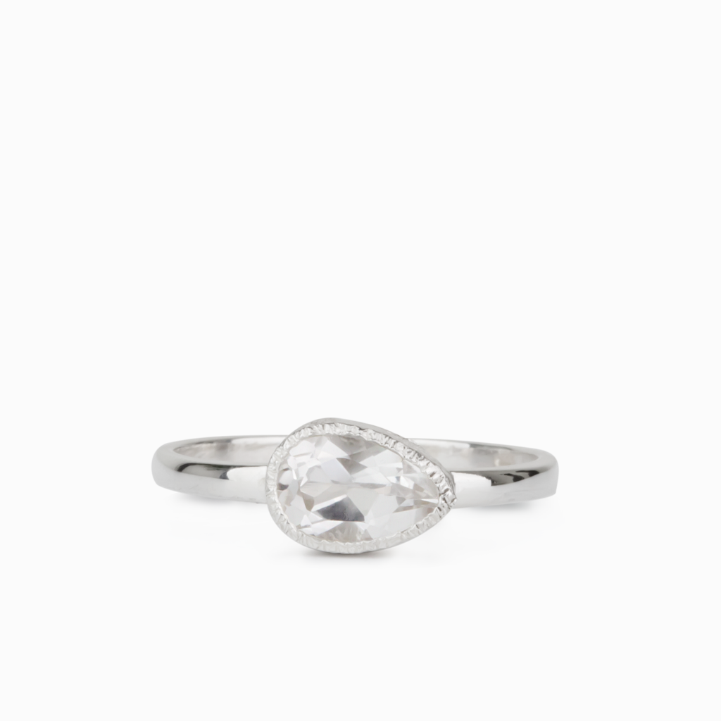 Clear quartz wedding deals ring