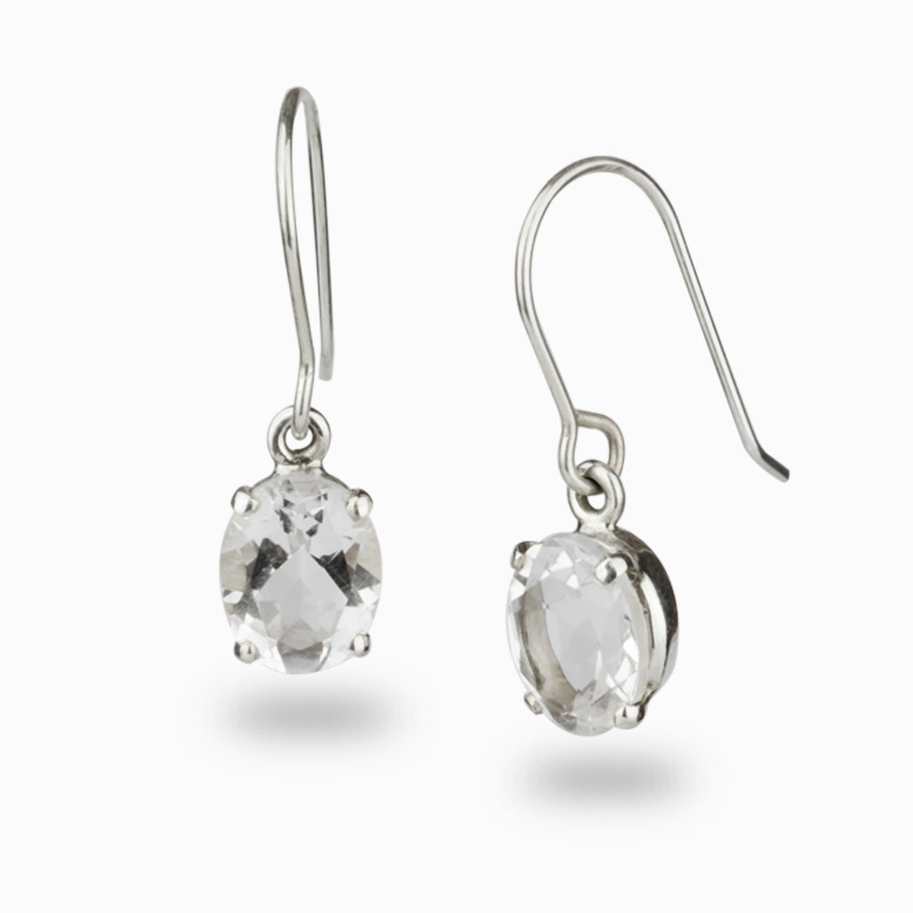 Clear Quartz Drop Earrings