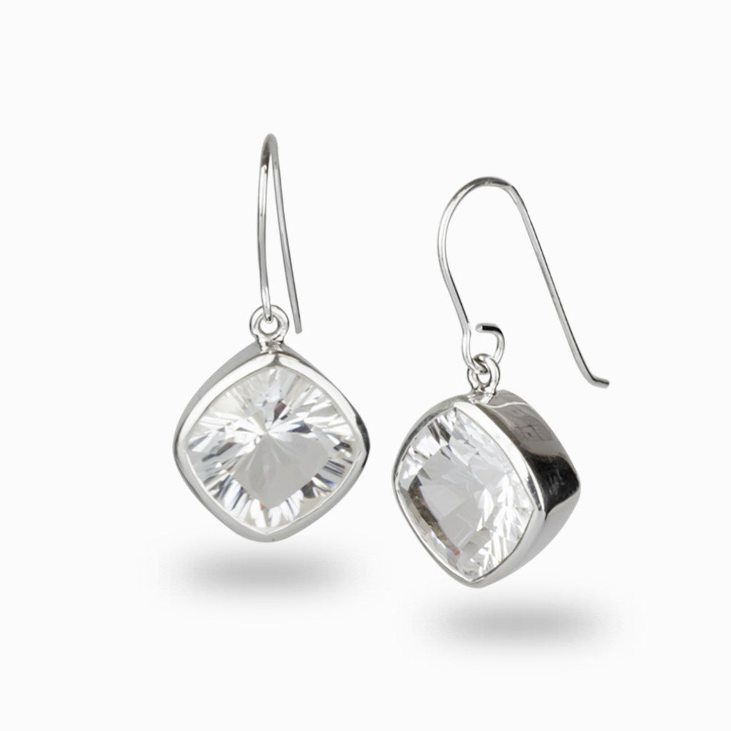 Clear Quartz Drop Earrings