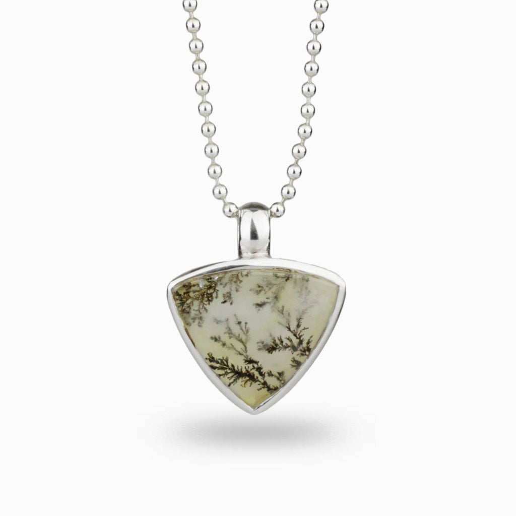 Upside down Triangular Dendritic Quartz Necklace