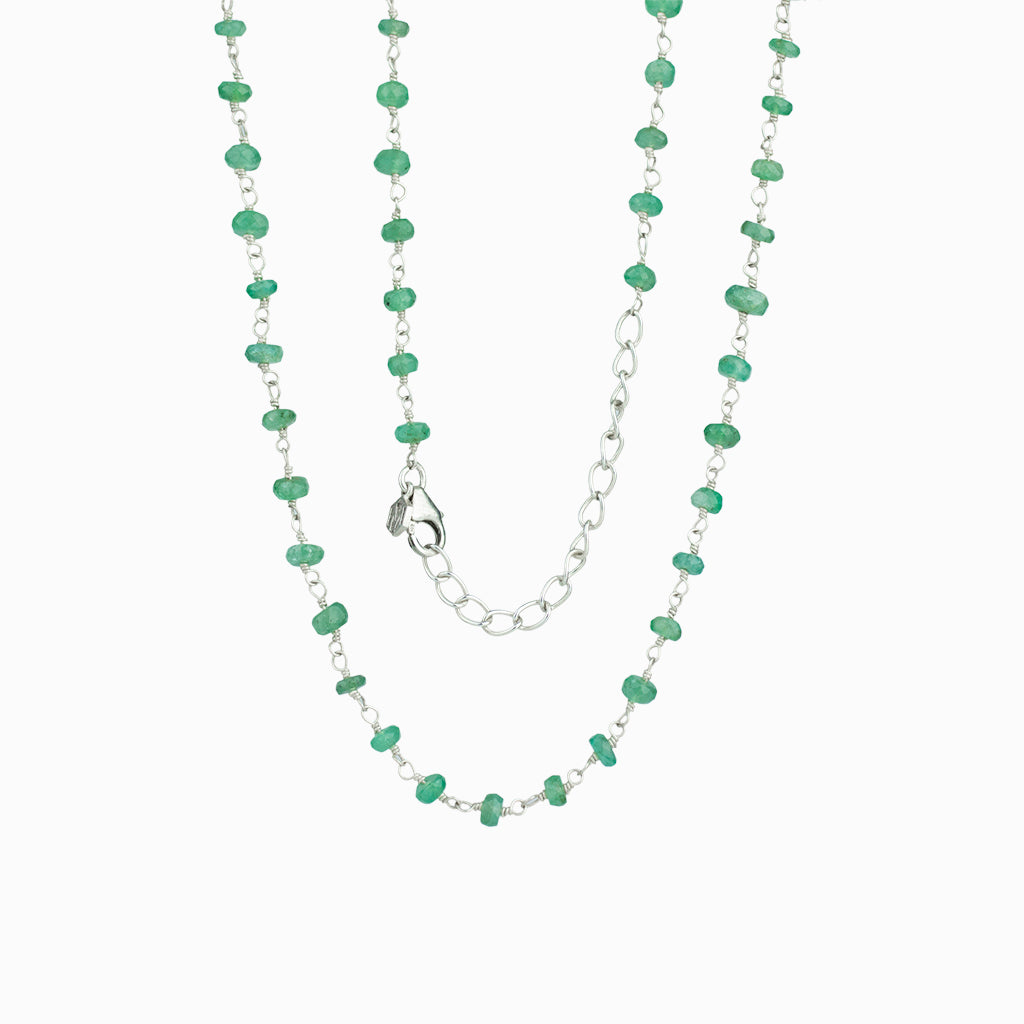 emerald beaded necklace 18-20 inches