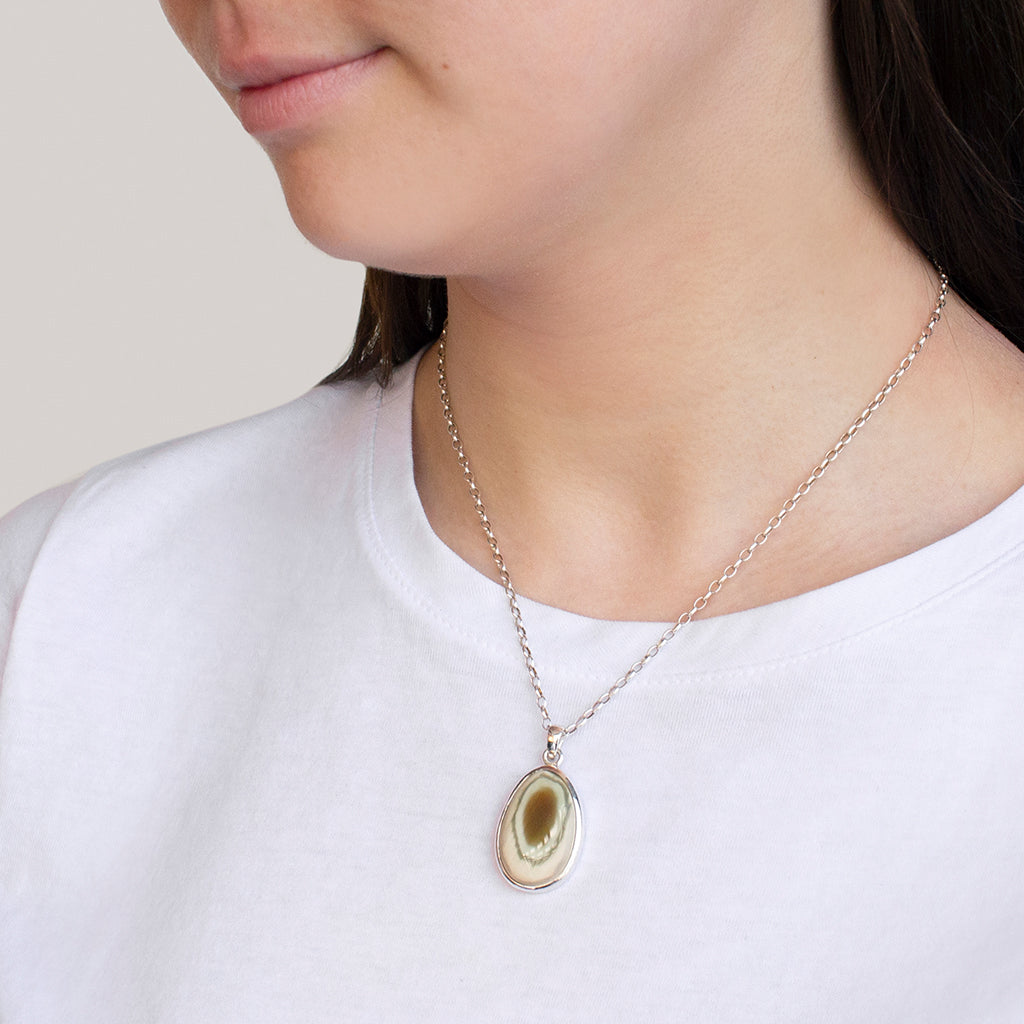 Oval shaped Imperial Jasper Necklace