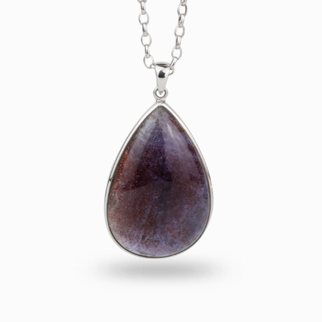 Teardrop shape Bloodshot Iolite Necklace
