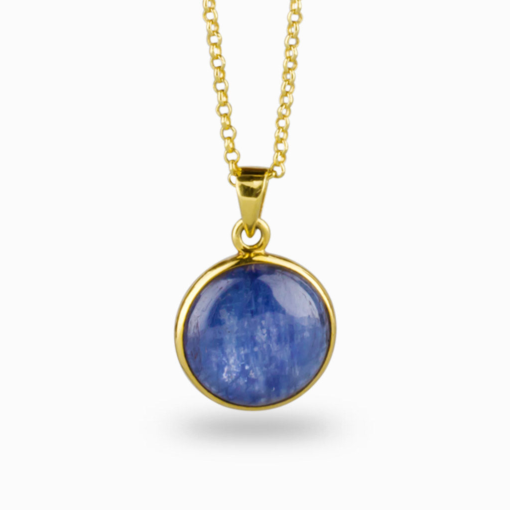 Kyanite Necklace in yellow gold vermeil