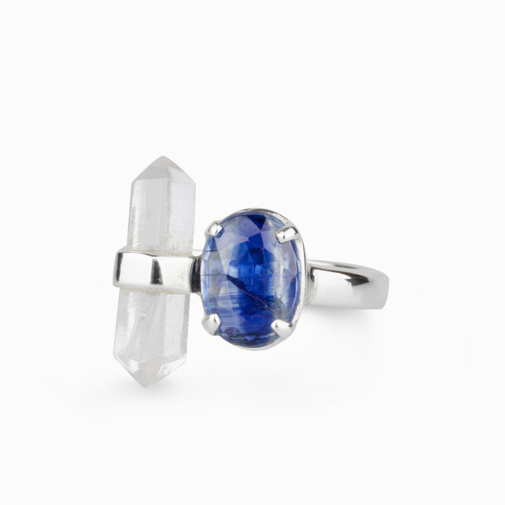 Kyanite & Clear Quartz Ring