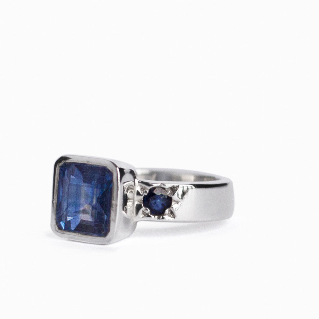 Kyanite and Sapphire Ring