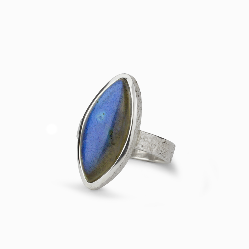 Marquis shaped Labradorite Ring