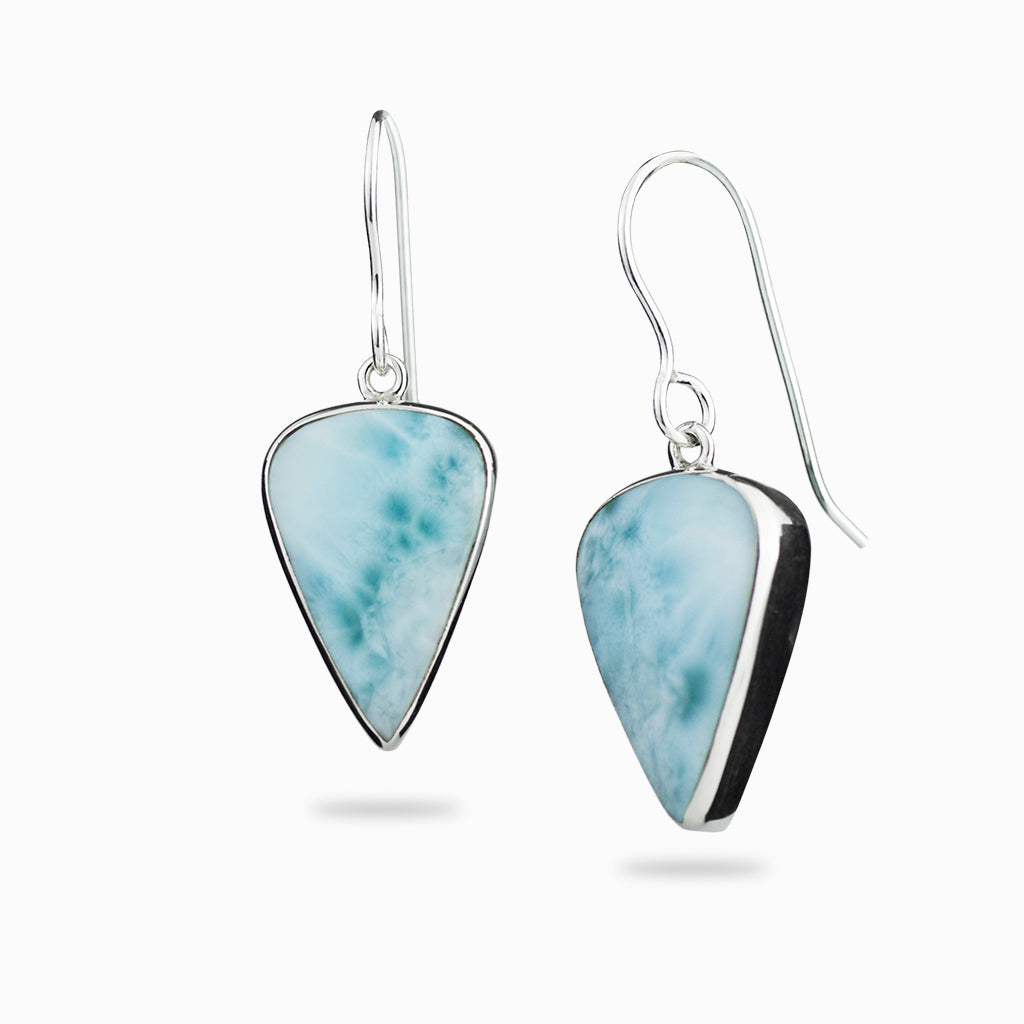 larimar teardrop cab drop earrings