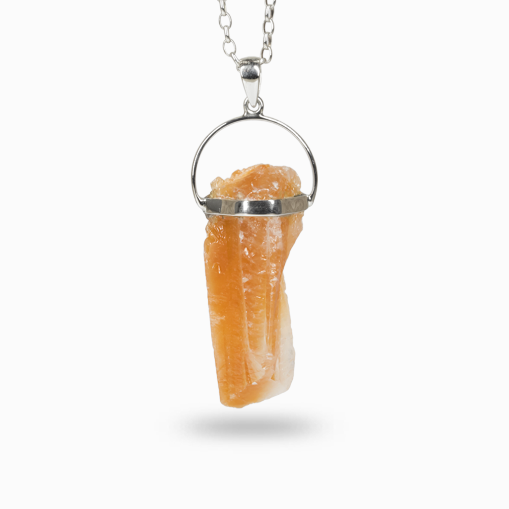 Orange calcite necklace deals