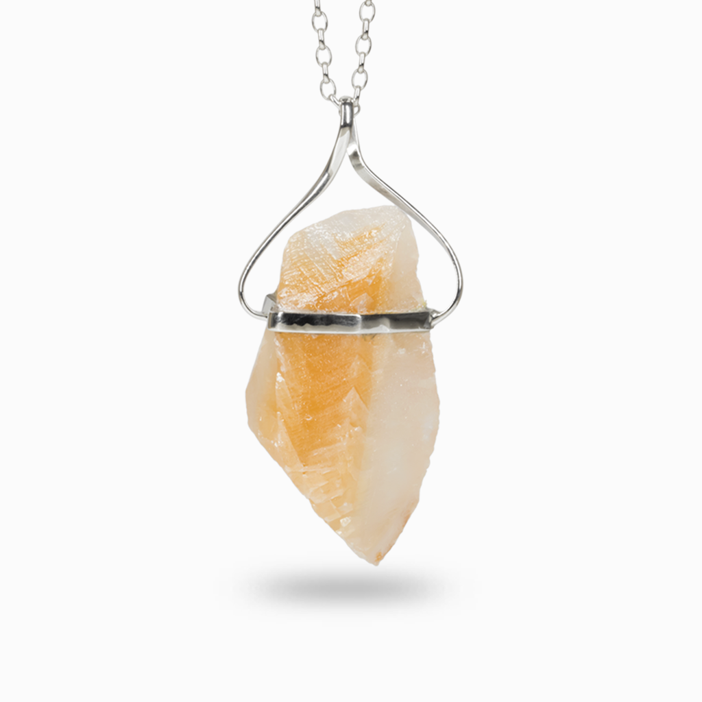 Orange calcite pendant deals