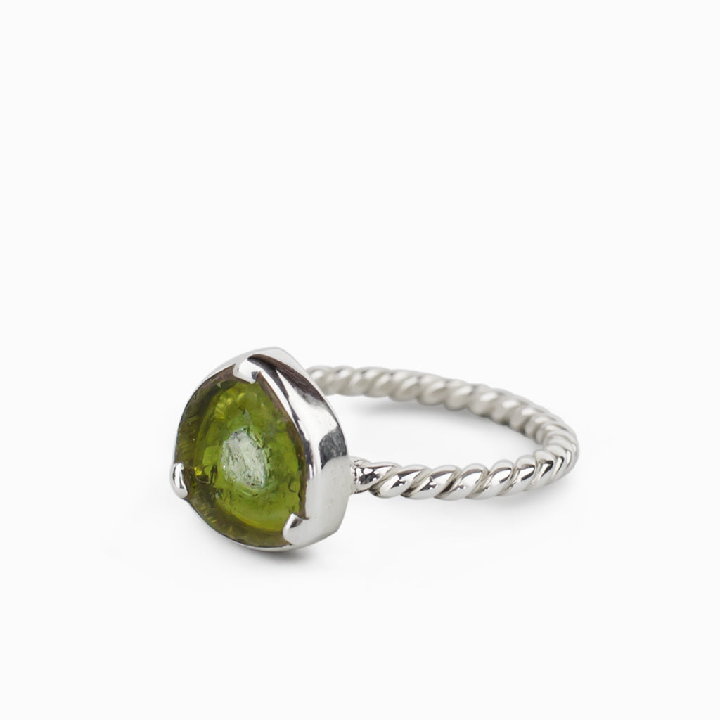 Green Watermelon Tourmaline Ring