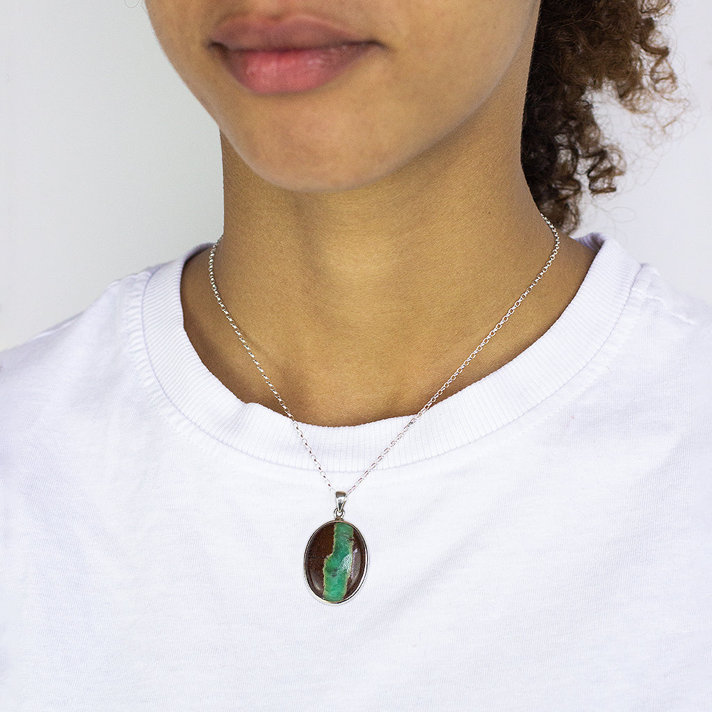 Chrysoprase In Matrix Necklace