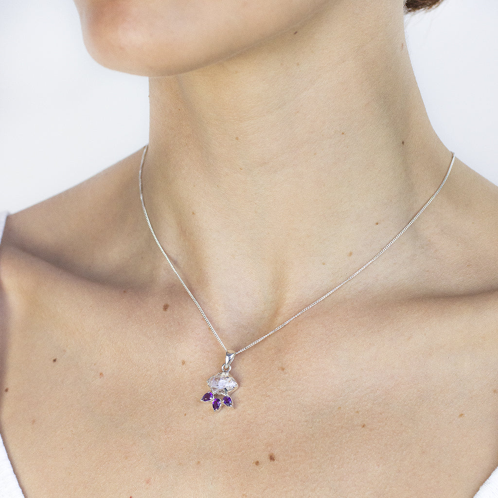 Amethyst & Herkimer Diamond Necklace