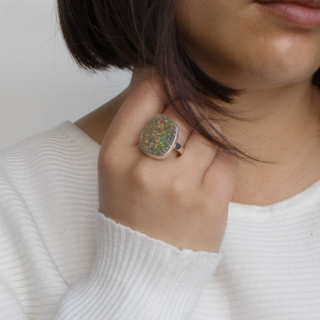 Rainbow Pyrite Ring