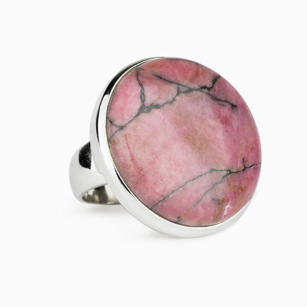 Round Rhodonite Ring