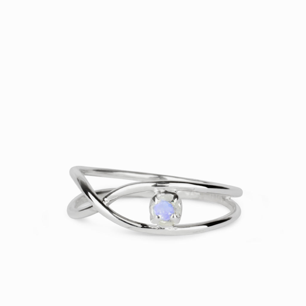Rainbow Moonstone Ring