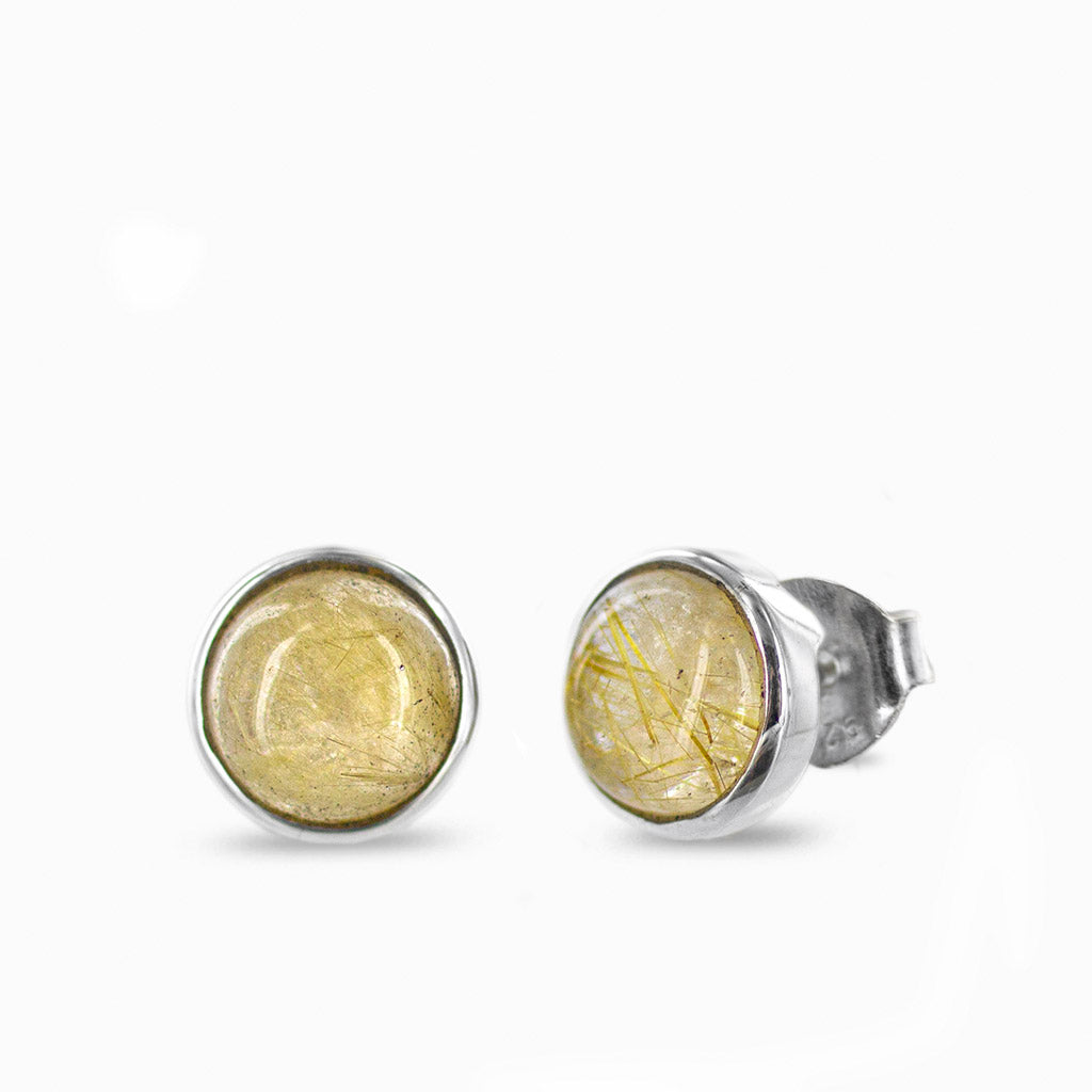 Rutilated Quartz Stud Earrings