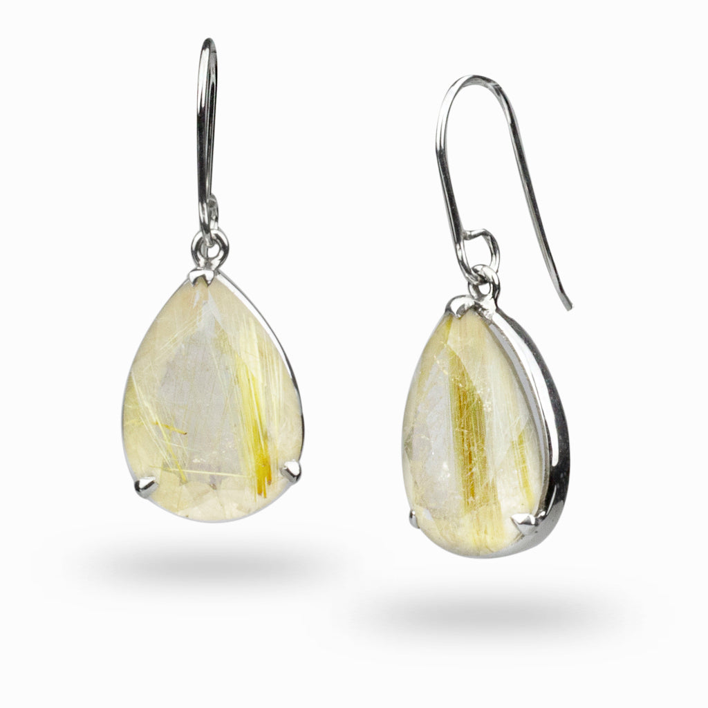 Rutilated Quartz Drop Earrings
