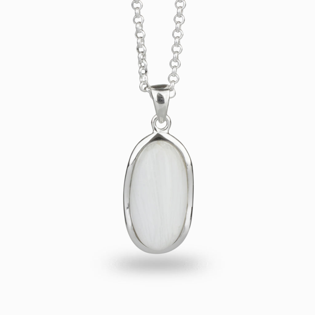 Oval shaped Scolecite Necklace