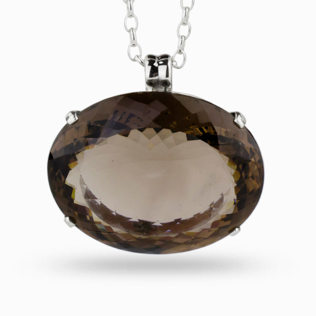 Oval Smokey Quartz Necklace