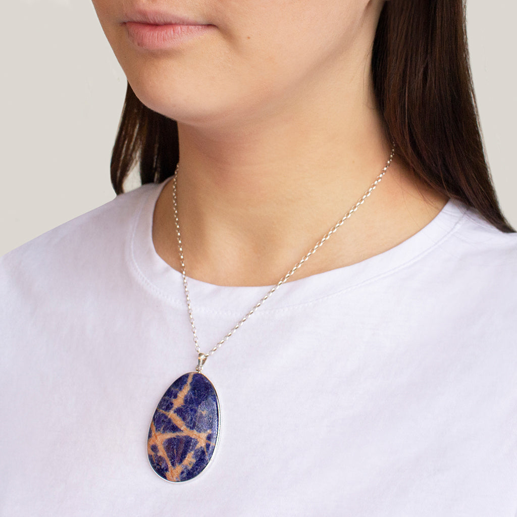 Oval shaped Sodalite Necklace