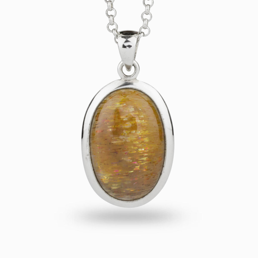 Oval shaped Sunstone Necklace
