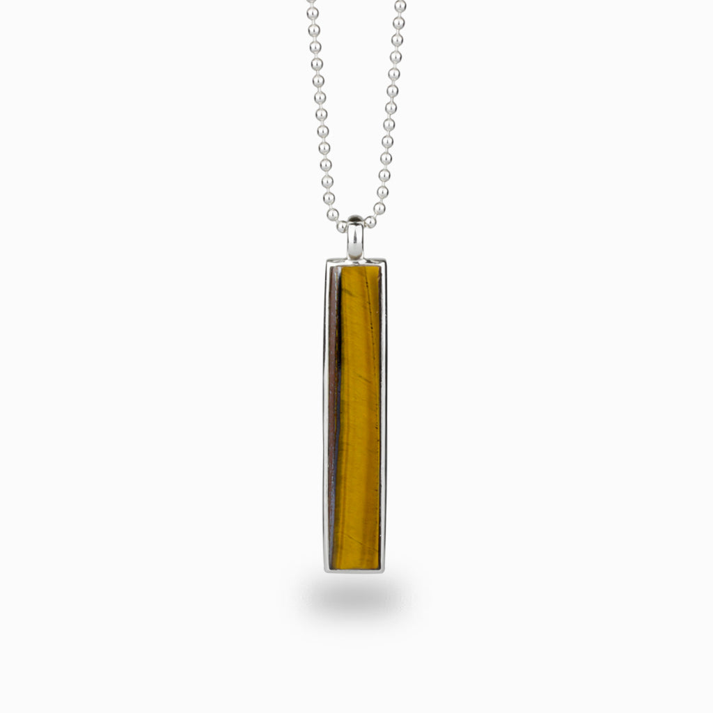 Long rectangular shaped Tiger Eye Necklace