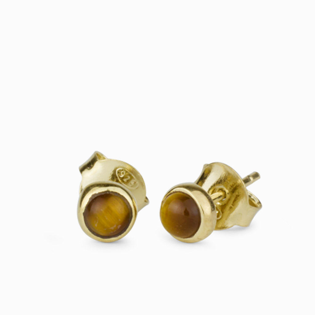 Tiger Eye Stud Earrings