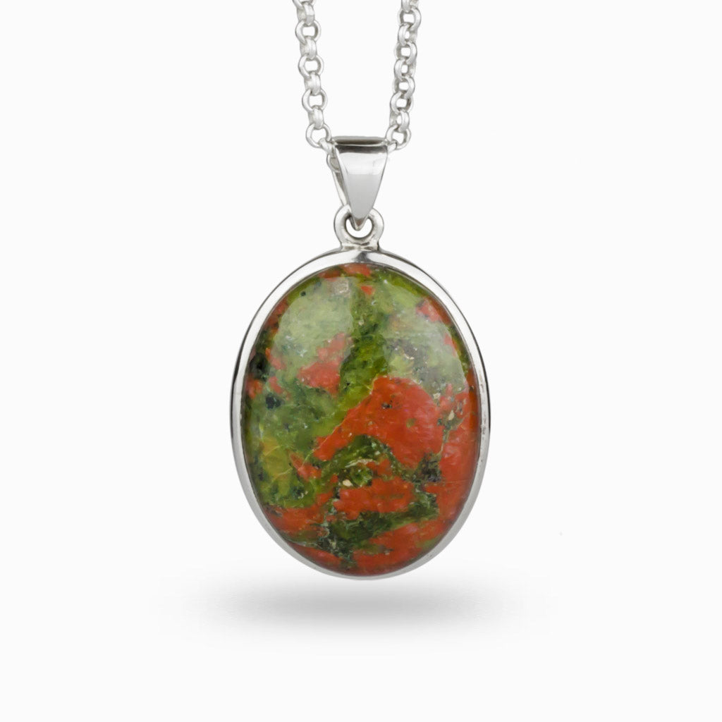 Oval shape Unakite Necklace