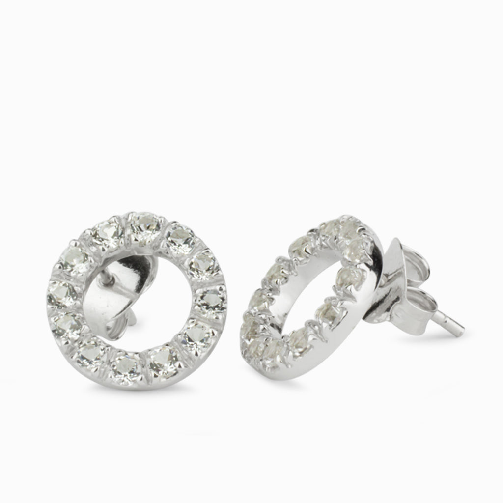 White Topaz Stud Earrings