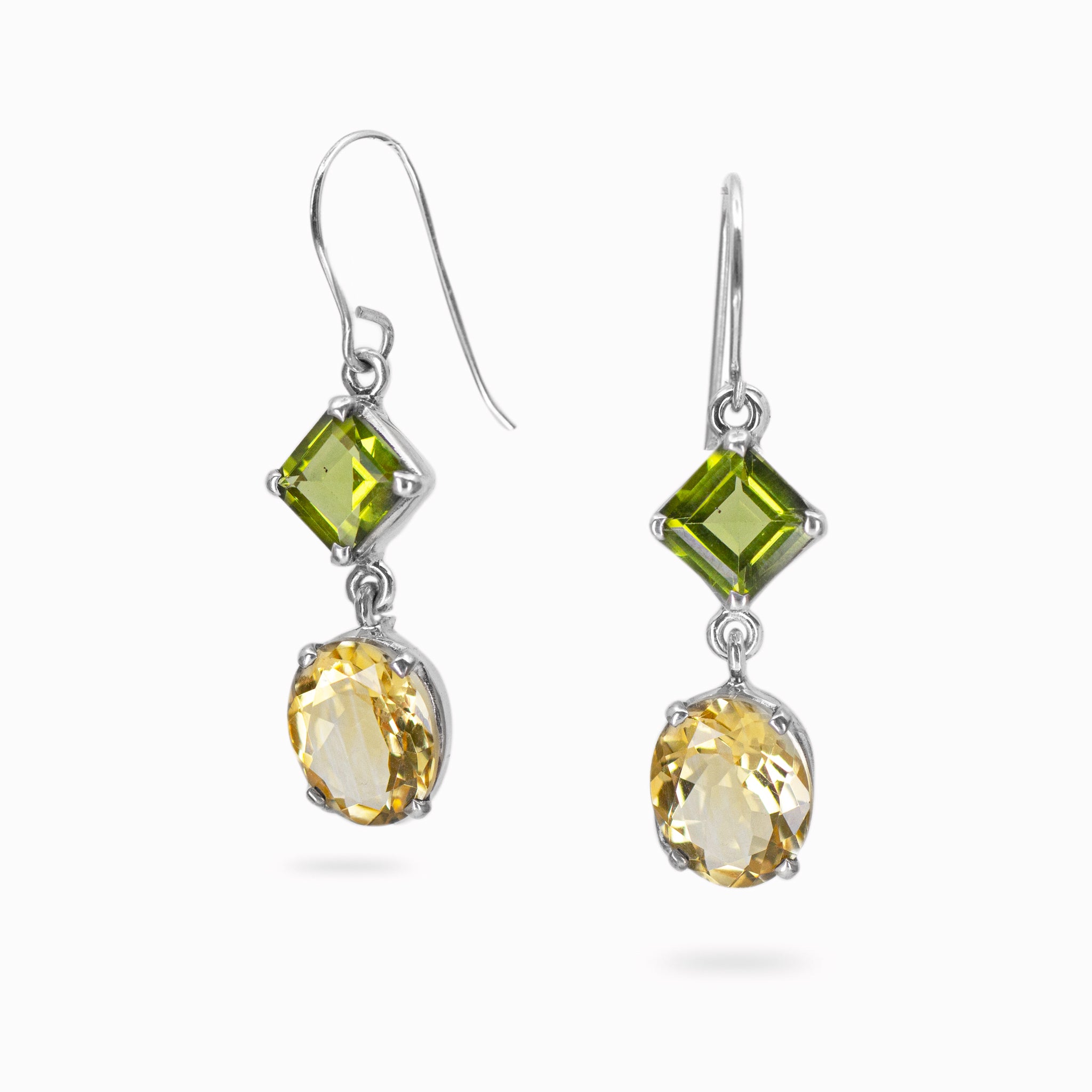 peridot and citrine earrings