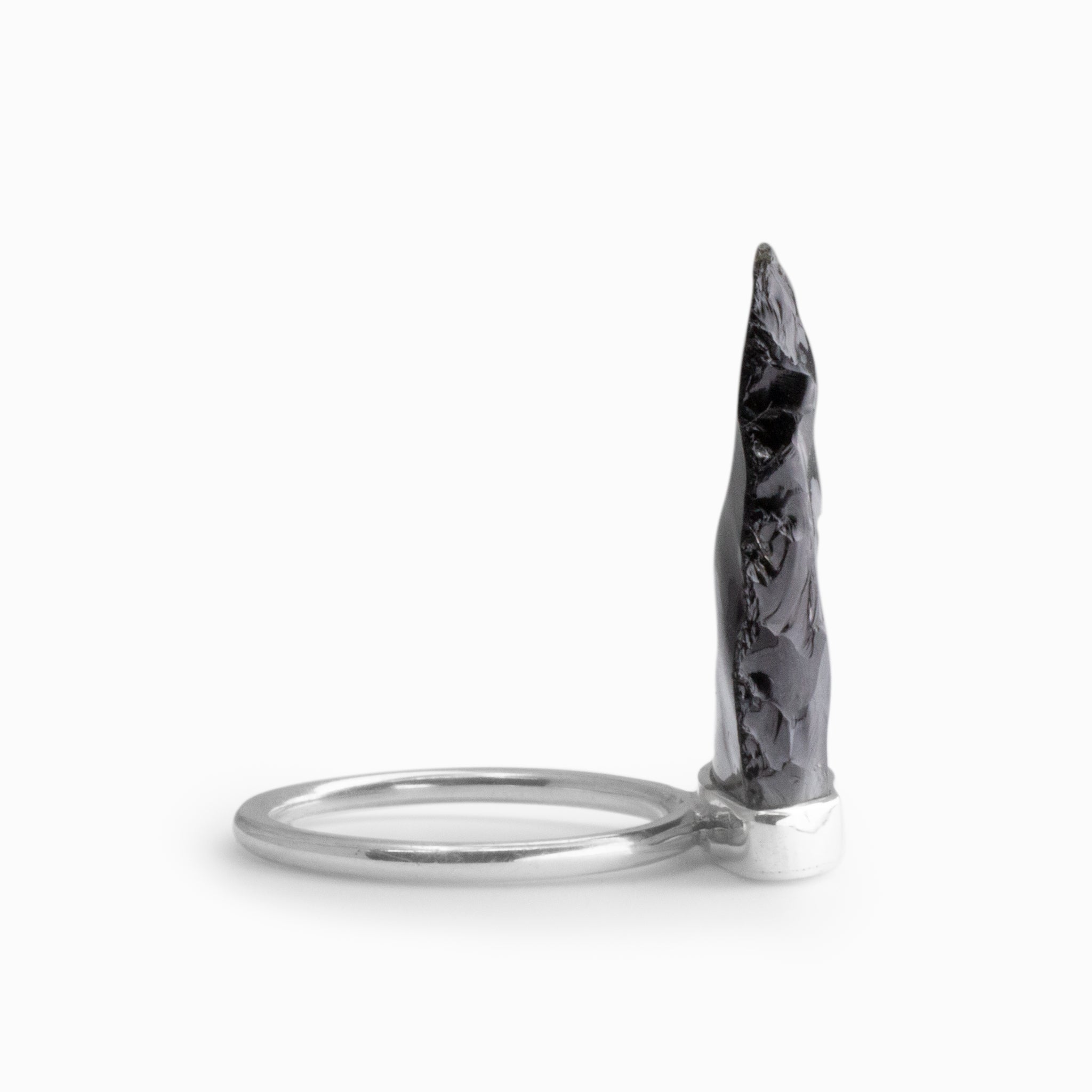 Apache Tear Obsidian Ring