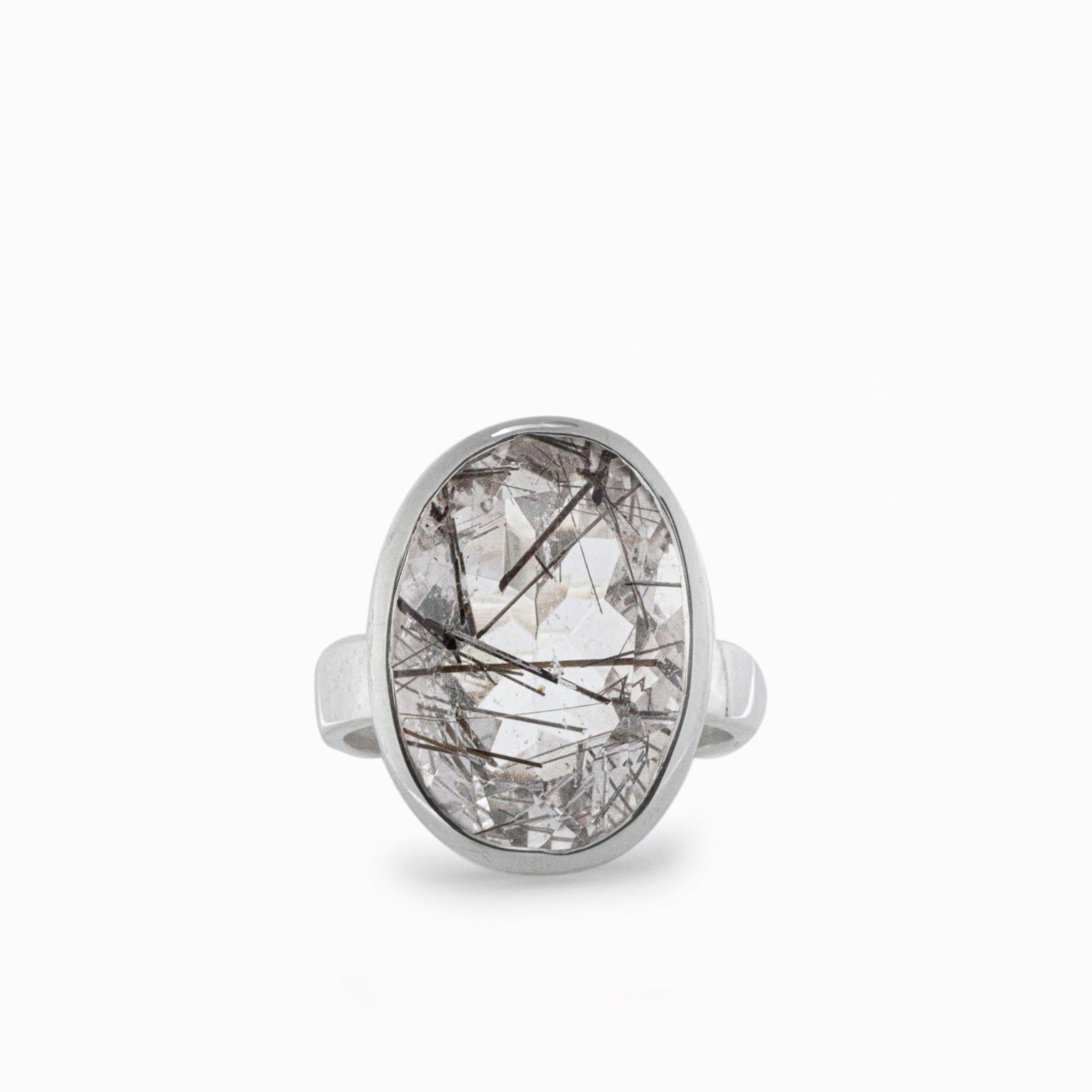 tourmalinated quartz ring