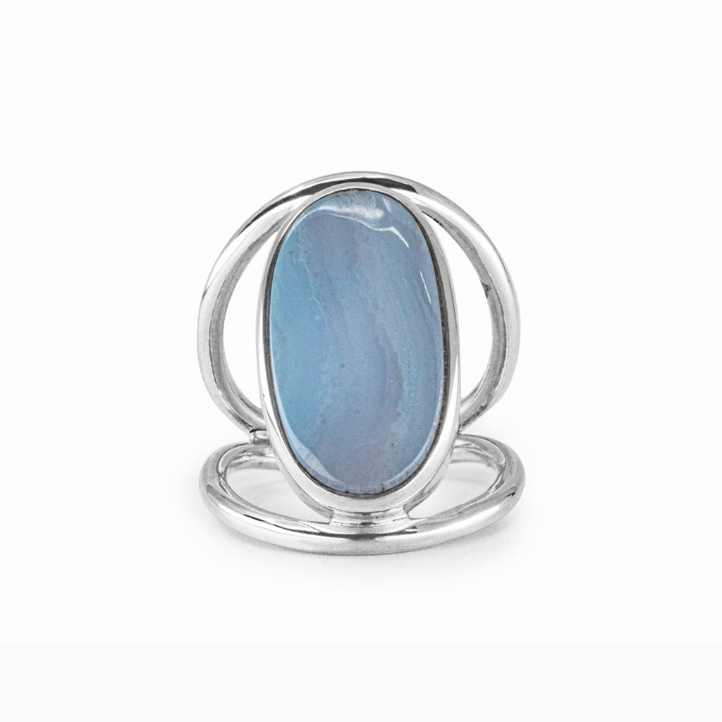 blue lace agate ring