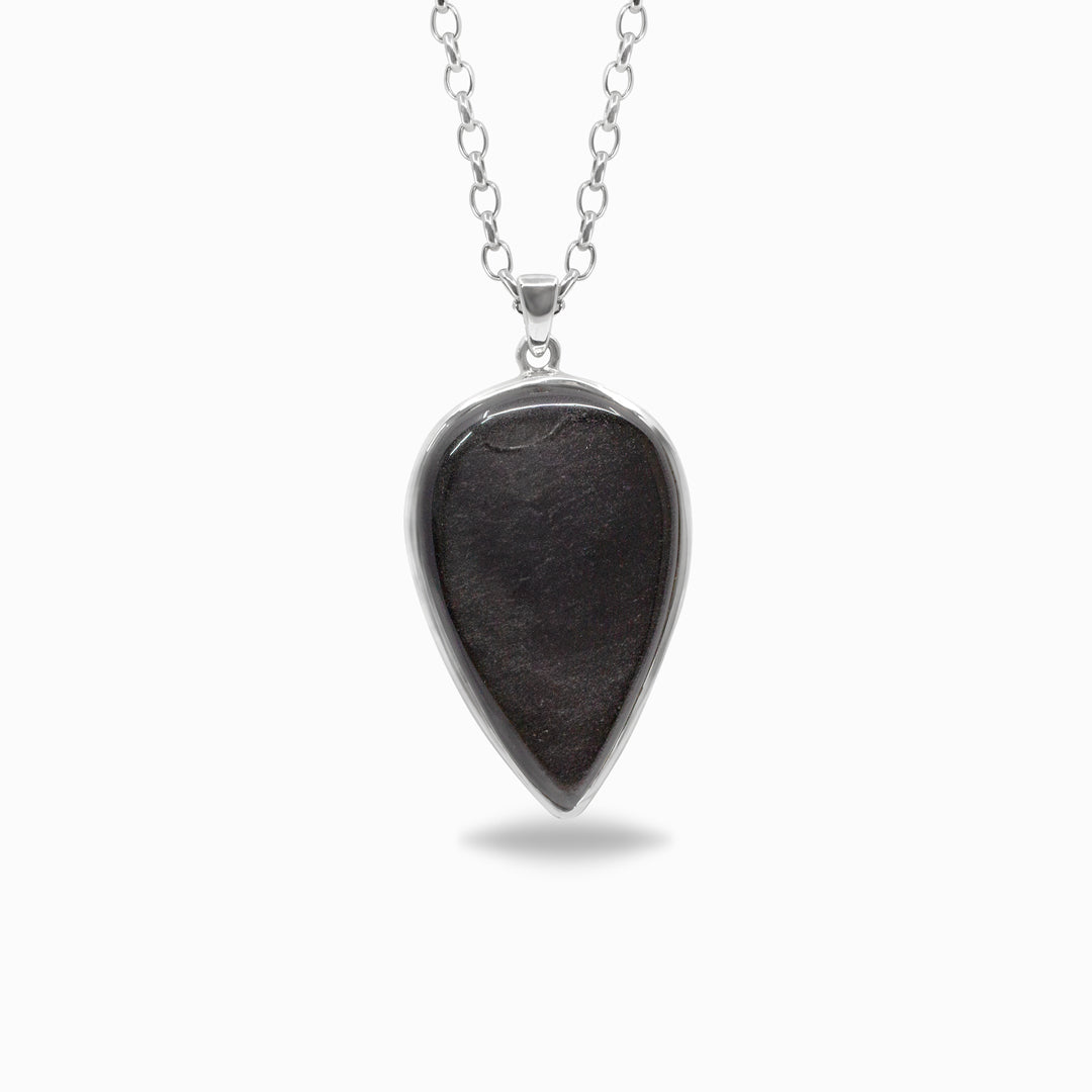 Silver Sheen Obsidian Necklace