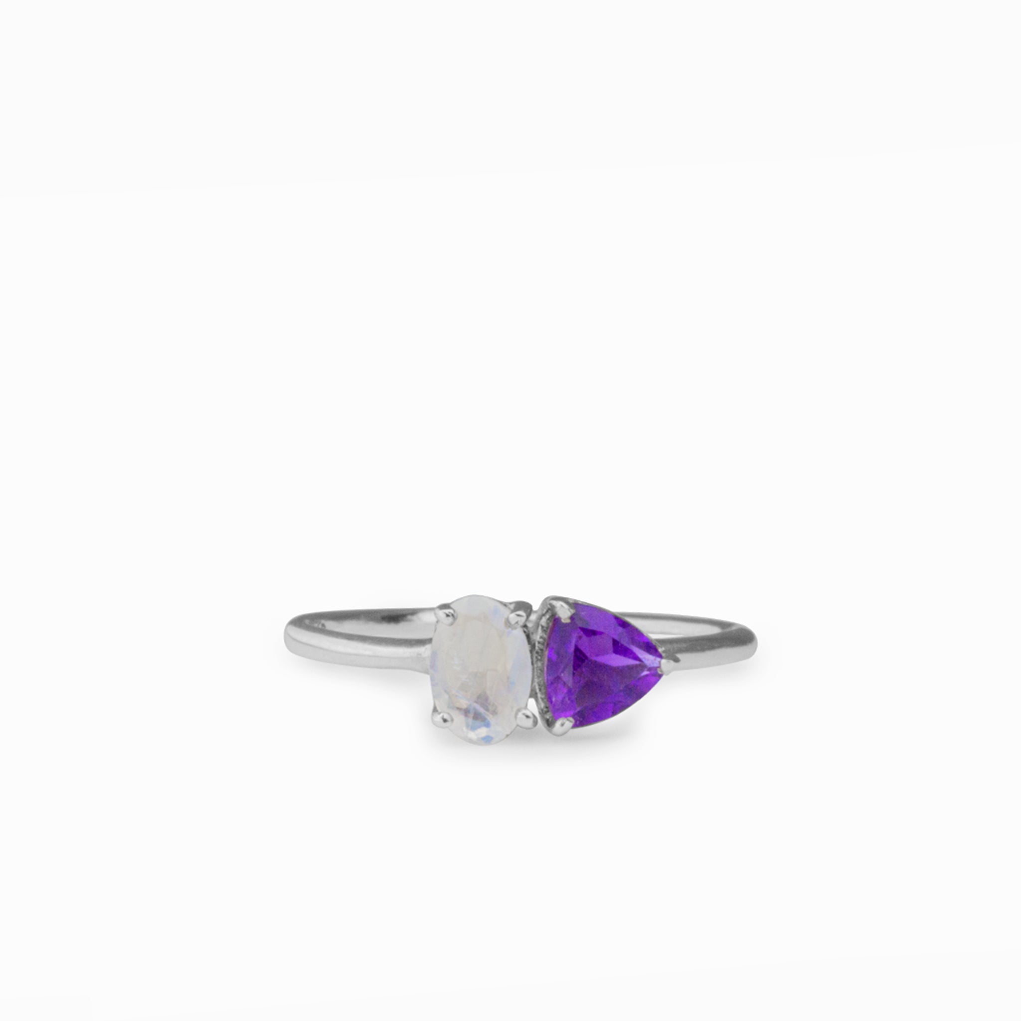 amethyst and moonstone ring