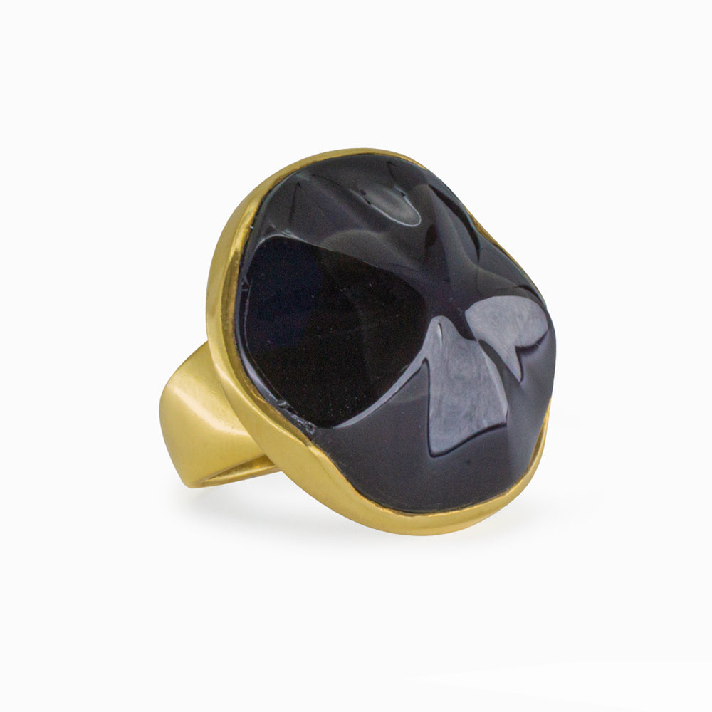 14K Gold Vermeil Rainbow Obsidian Ring Made In Earth Australia