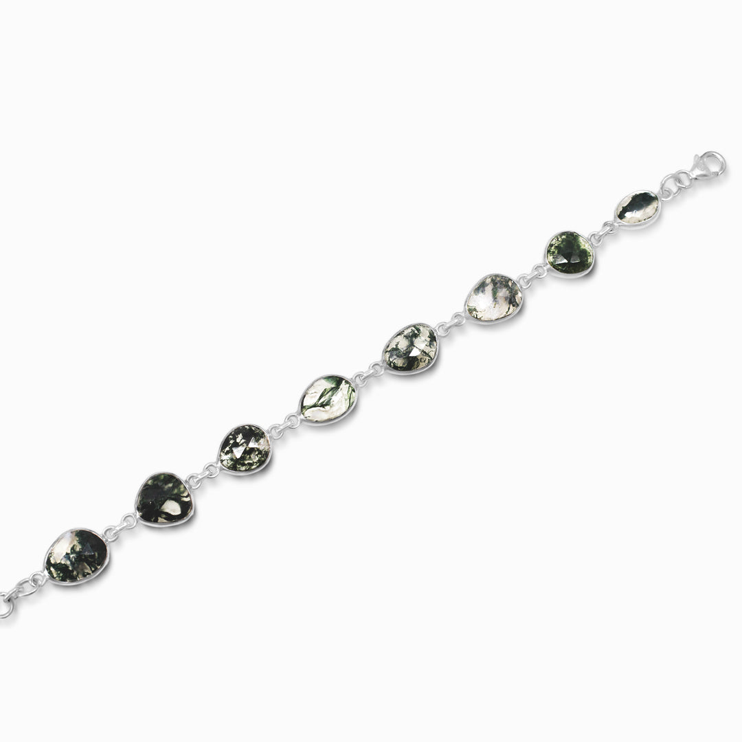Moss Agate Beaded Bracelet