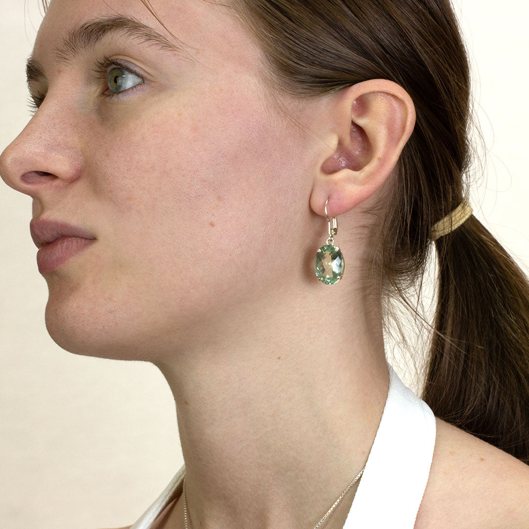 Green Quartz Drop Earrings