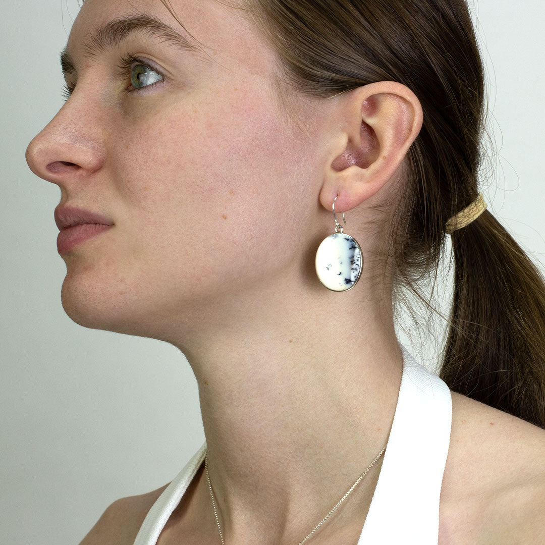 Dendritic Opal Drop Earrings