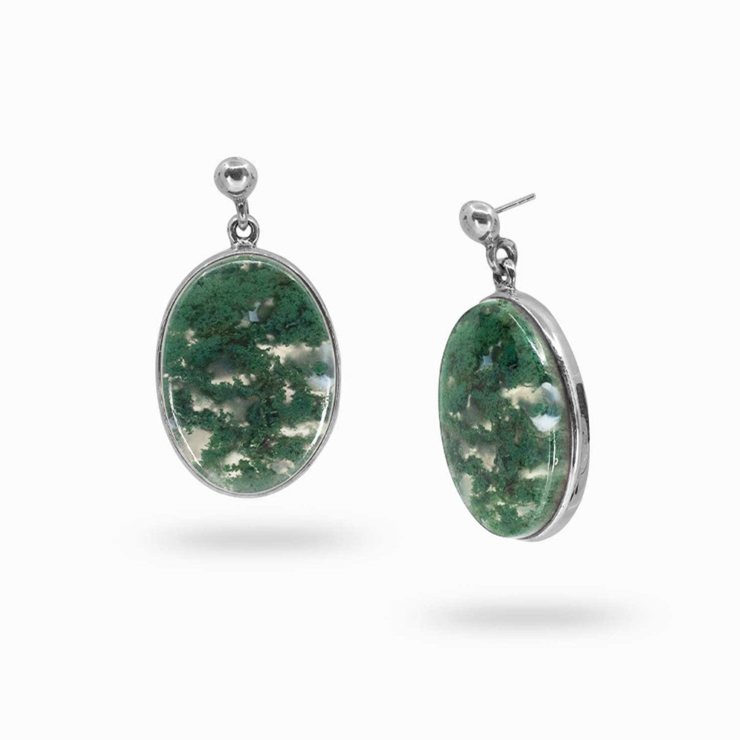 Moss Agate Drop Earrings