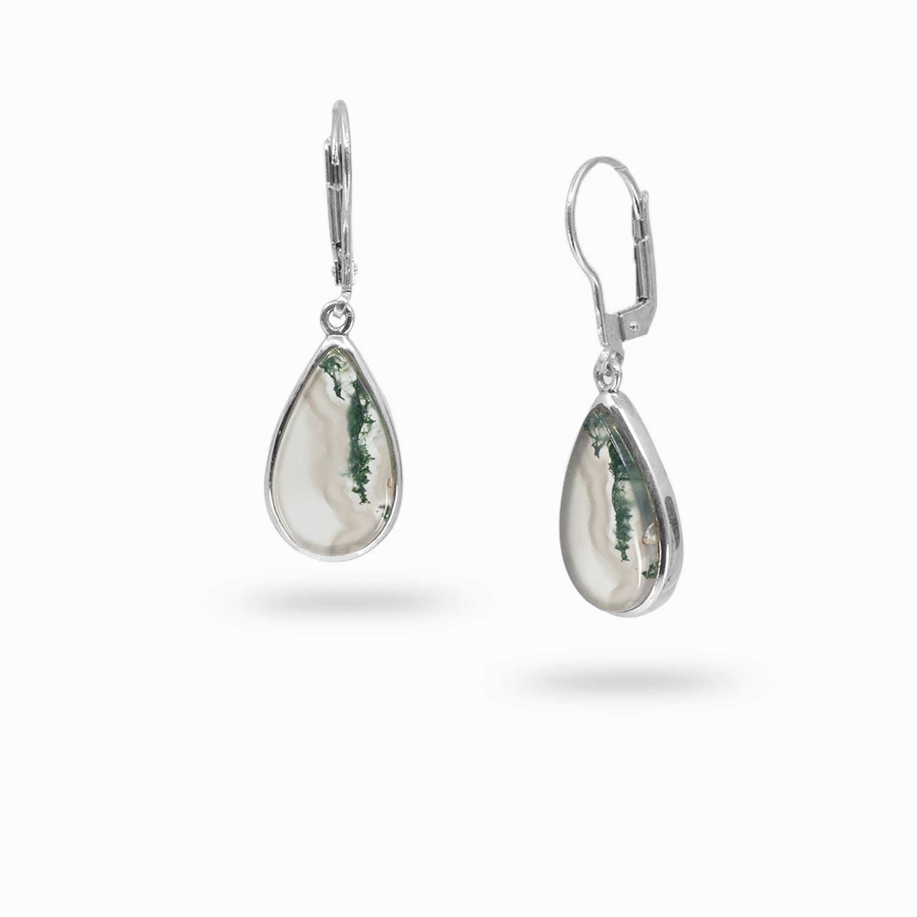Moss Agate Drop Earrings