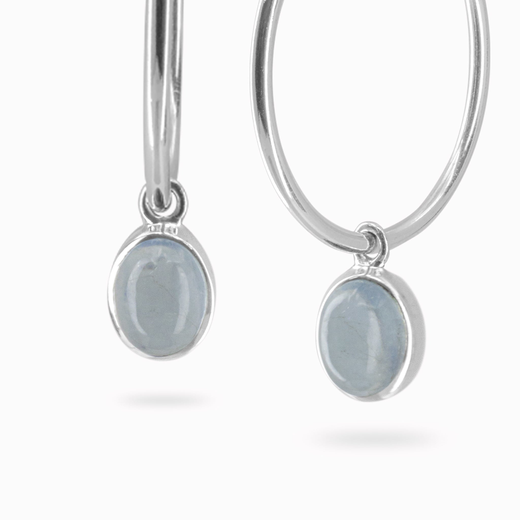 aquamarine hoop earrings
