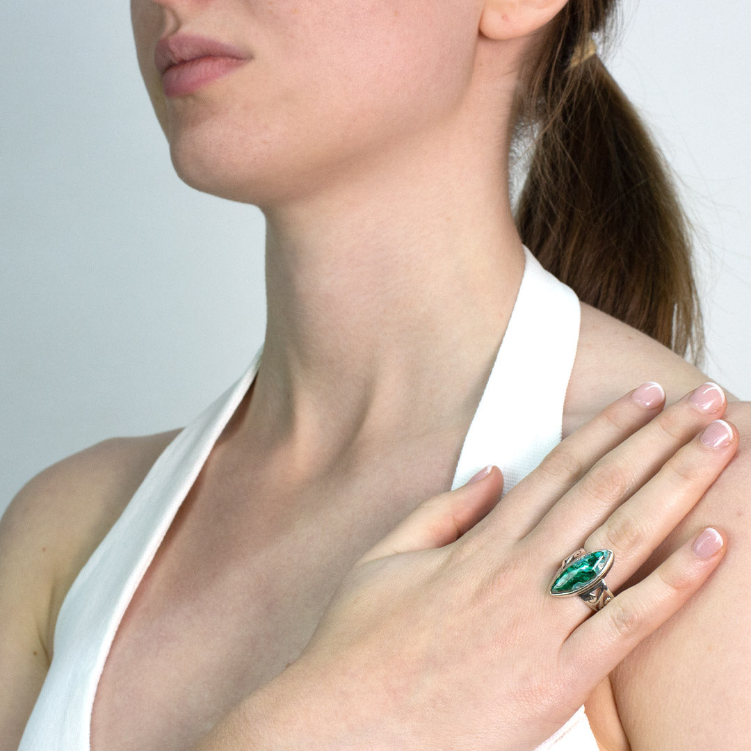 Chrysocolla Malachite Ring