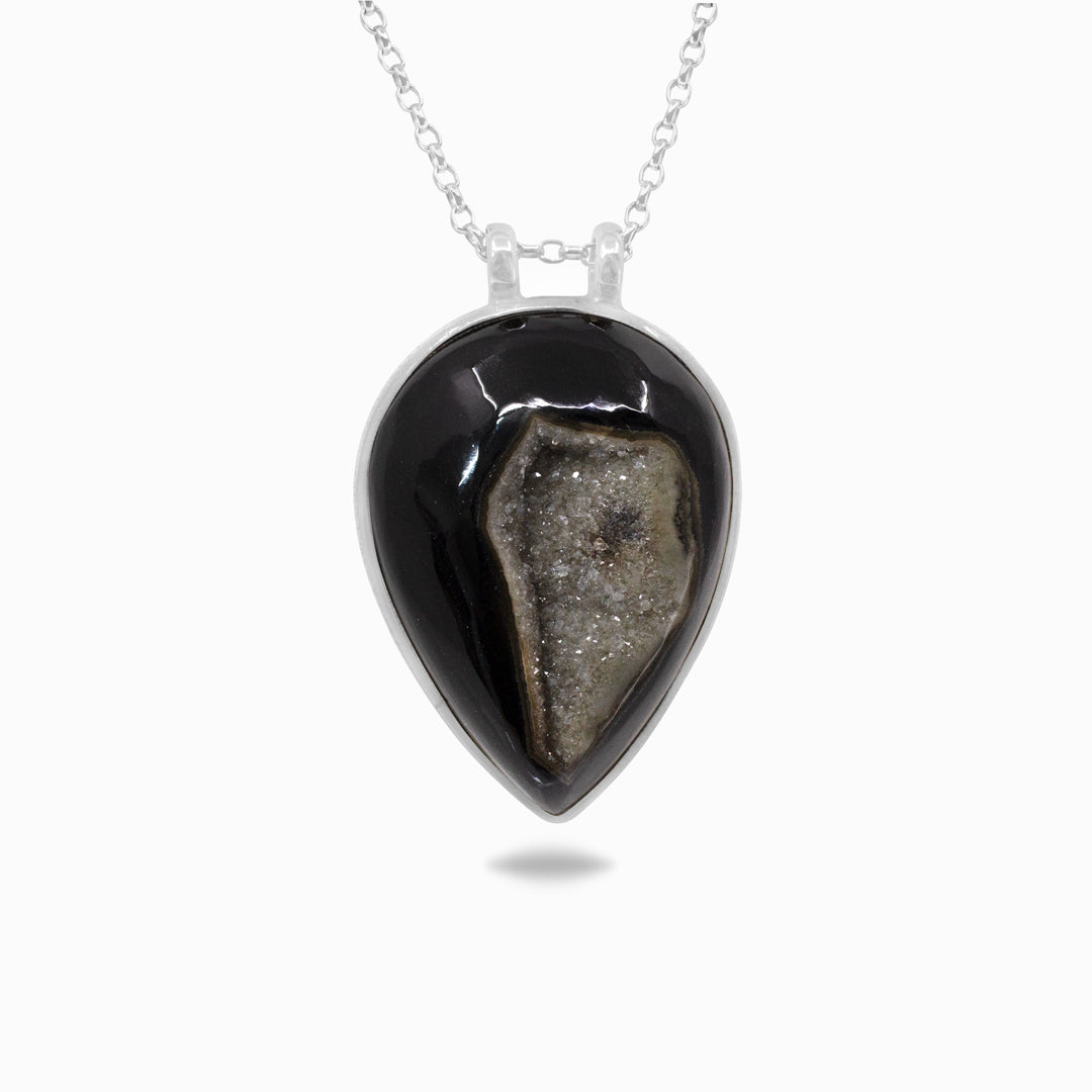 Black Onyx Druzy Necklace