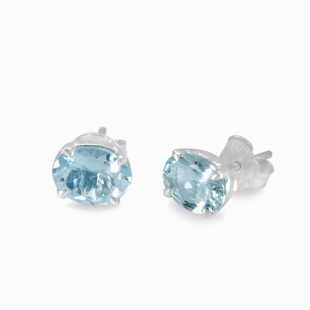 Aquamarine Stud Earrings