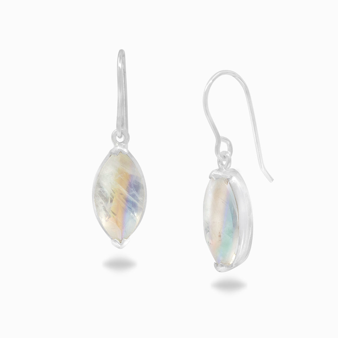 Rainbow Moonstone Drop Earrings