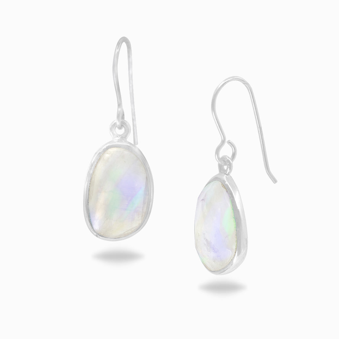 Rainbow Moonstone Drop Earrings