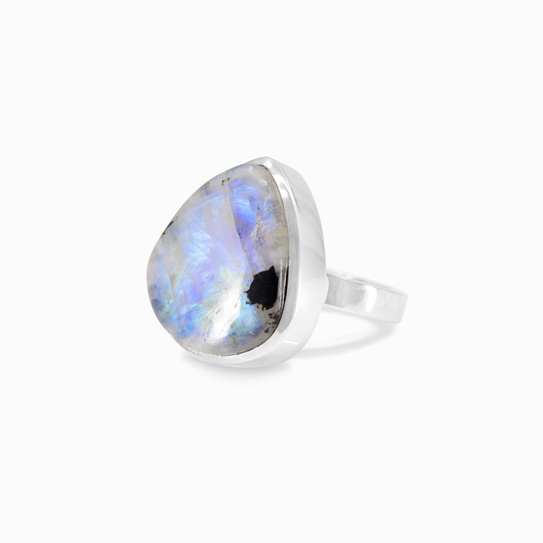 Rainbow Moonstone Ring