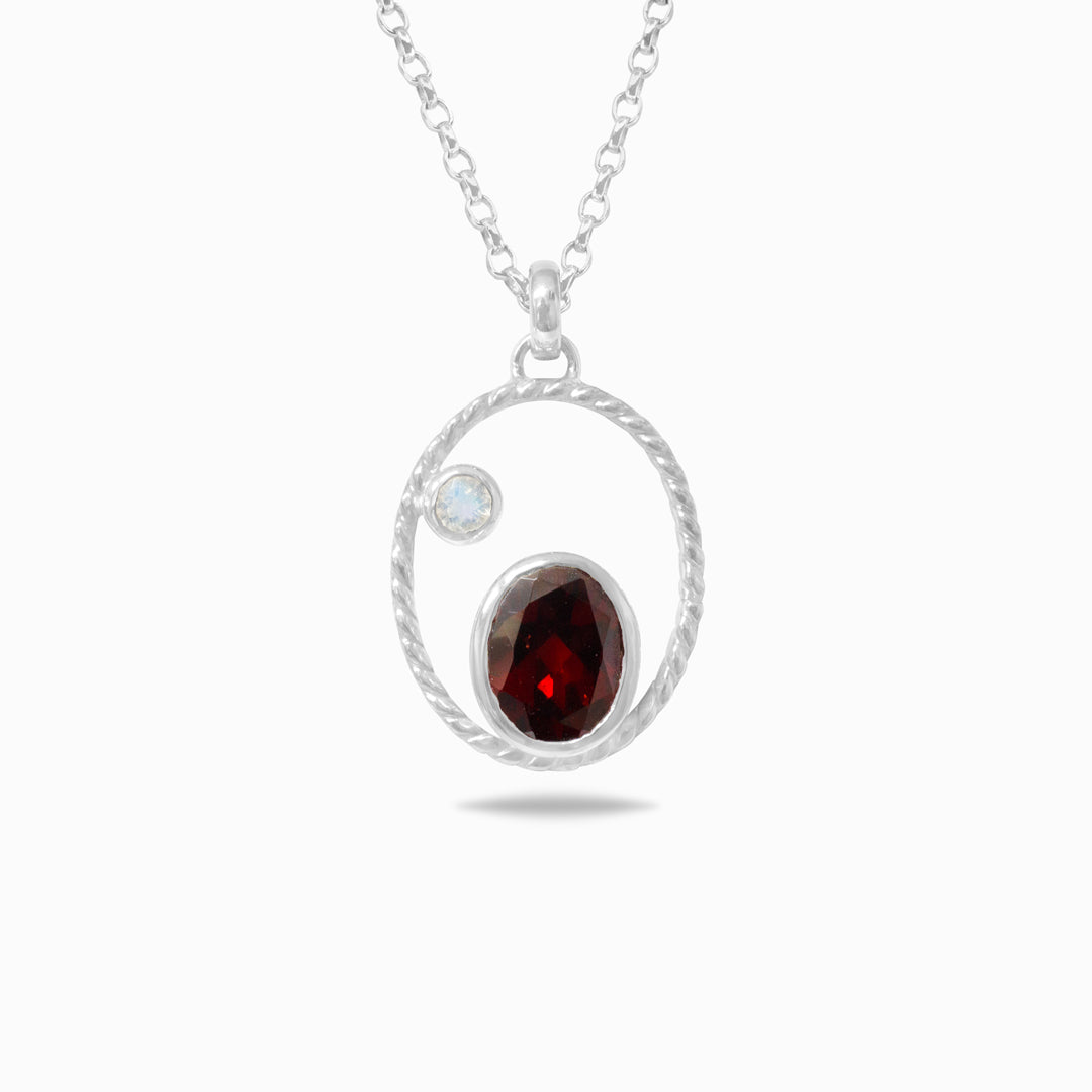 Garnet & Moonstone Necklace